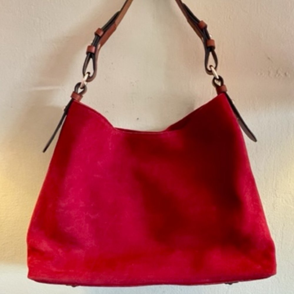 NWOT Dooney & Bourke - Red Suede Cooper Hobo - Picture 2 of 6